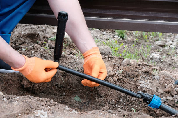 Efficient sprinkler system installation for large yards by Miles Creek Irrigation