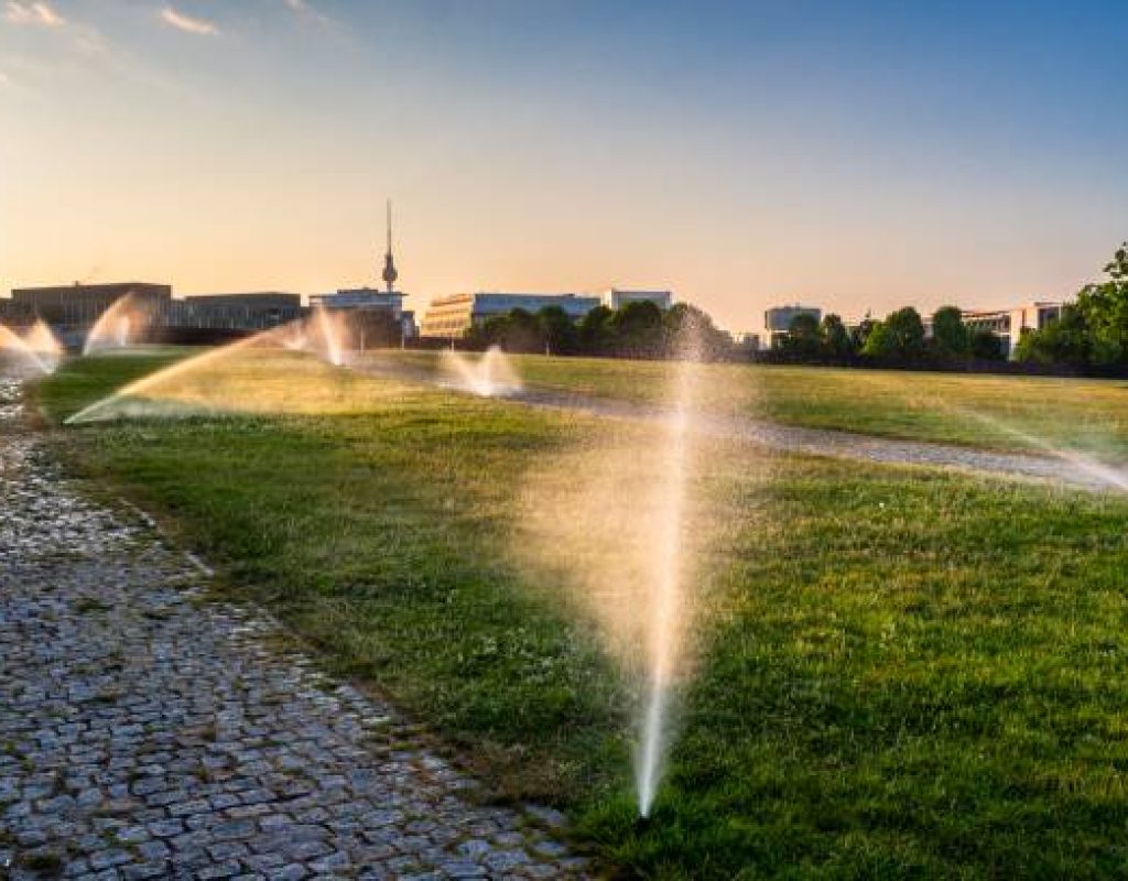 Sprinkler head placement and piping installation by Miles Creek Irrigation specialists