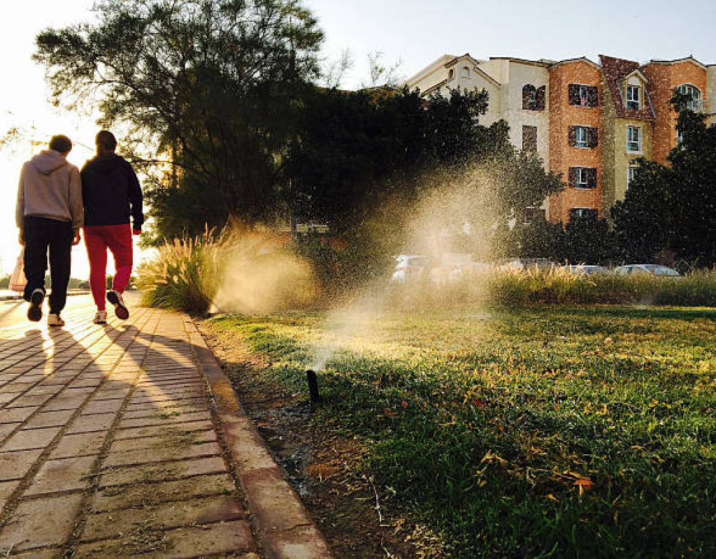 Commercial property sprinkler system installation services by Miles Creek Irrigation