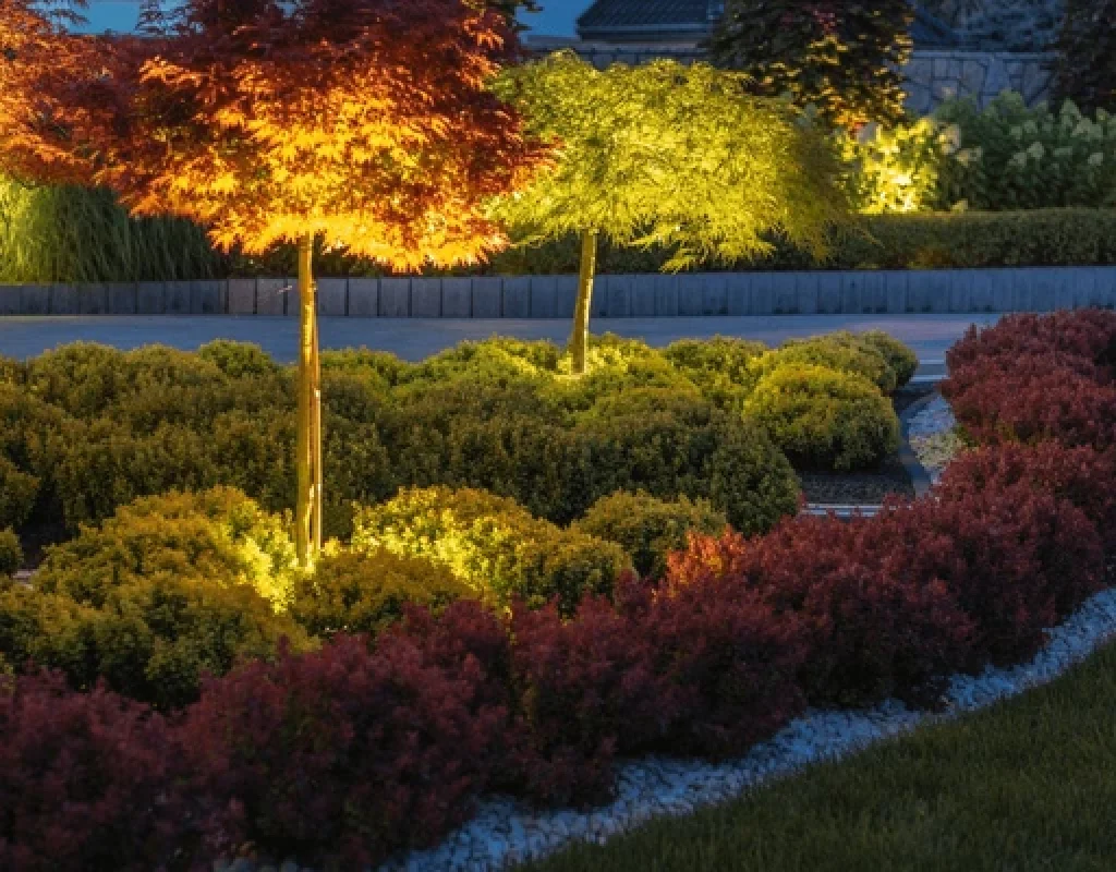 Beautiful outdoor pathway lights installed by Miles Creek Irrigation and Lighting