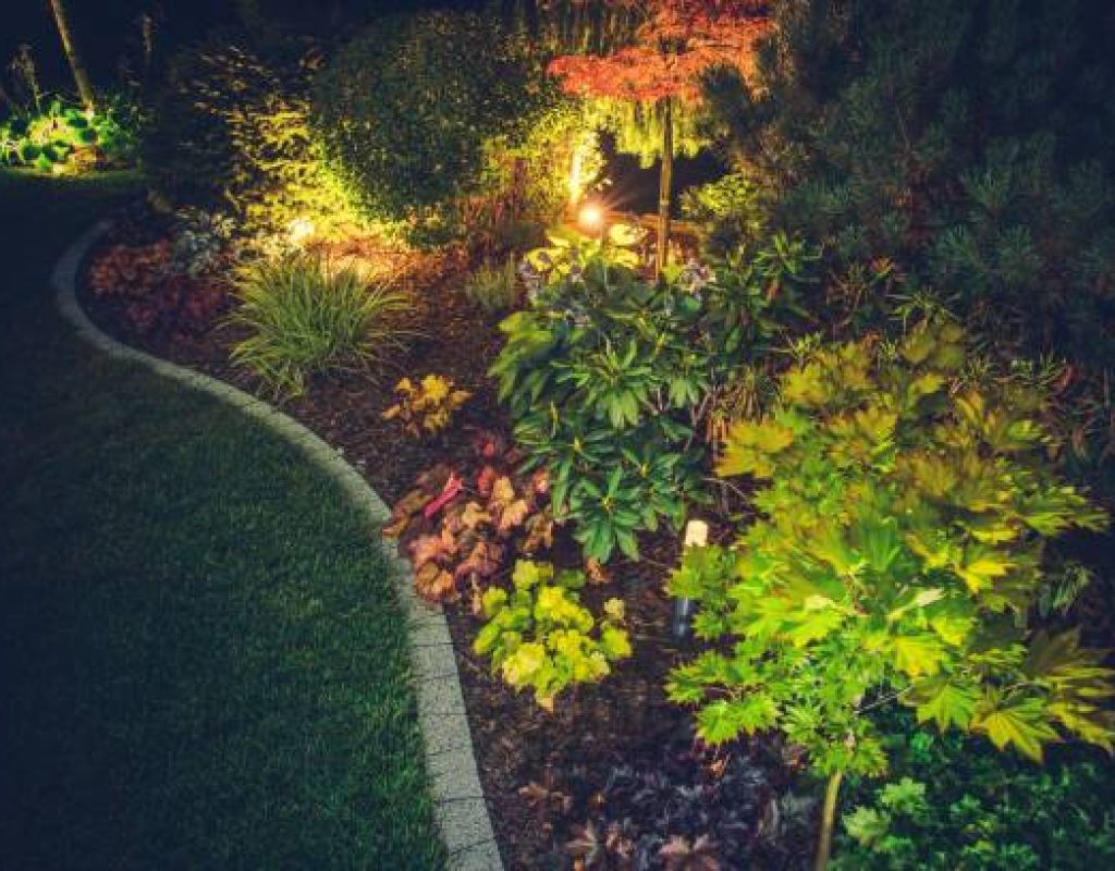 Miles Creek Irrigation enhancing home landscape with LED lighting