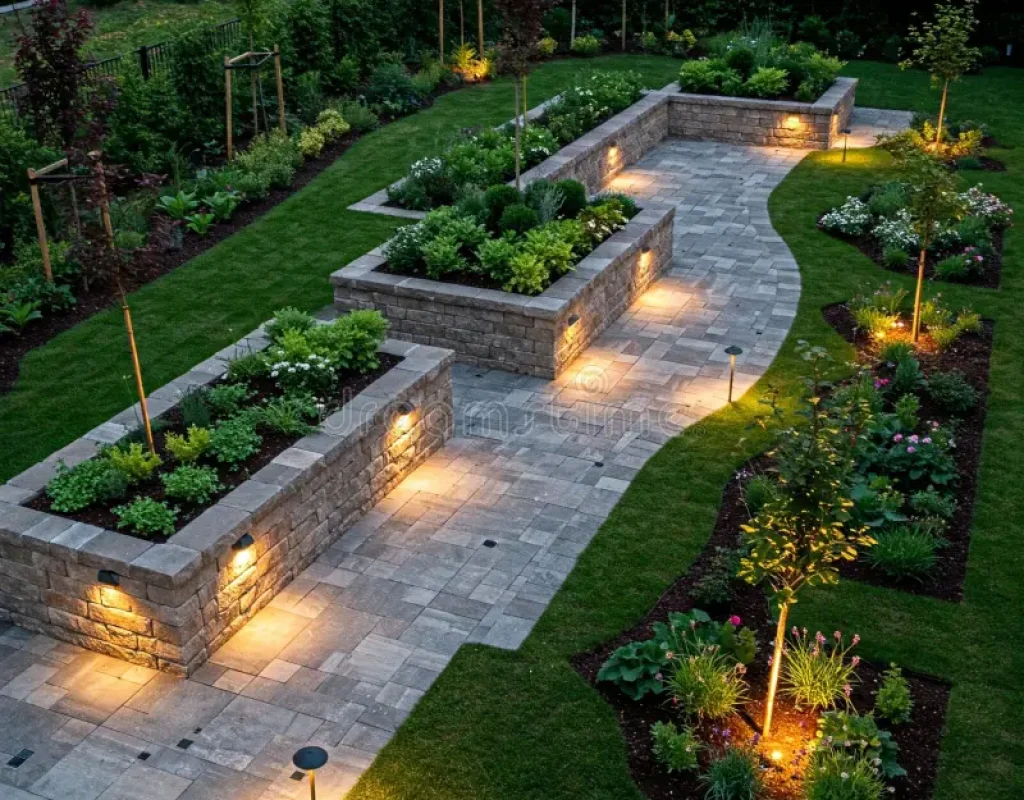 Outdoor lighting installation service in Trappe, MD at night