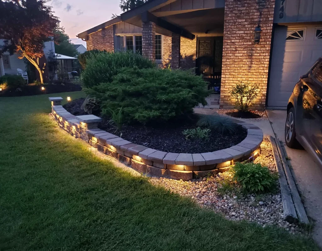 Miles Creek team installing landscape lighting Kent Island MD home