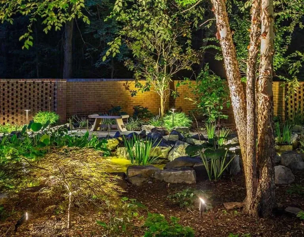 Elegant residential landscape lighting design Queenstown MD project